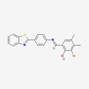 6-[(E)-{[4-(1,3-benzothiazol-2-yl)phenyl]imino}methyl]-2-bromo-3,4-dimethylphenol