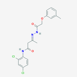 (3E)-N-(2,4-dichlorophenyl)-3-{2-[(3-methylphenoxy)acetyl]hydrazinylidene}butanamide