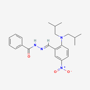 molecular formula C22H28N4O3 B15014315 N'-[(E)-{2-[bis(2-methylpropyl)amino]-5-nitrophenyl}methylidene]benzohydrazide 