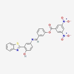 molecular formula C27H16N4O7S B15014373 3-[(E)-{[3-(1,3-benzothiazol-2-yl)-4-hydroxyphenyl]imino}methyl]phenyl 3,5-dinitrobenzoate 