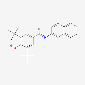 molecular formula C25H29NO B15014383 2,6-di-tert-butyl-4-[(E)-(naphthalen-2-ylimino)methyl]phenol 