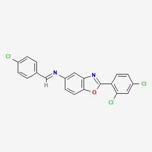 N-[(E)-(4-chlorophenyl)methylidene]-2-(2,4-dichlorophenyl)-1,3-benzoxazol-5-amine