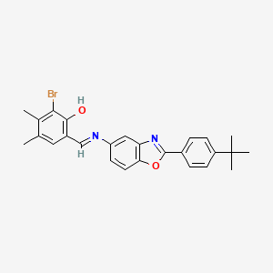 2-bromo-6-[(E)-{[2-(4-tert-butylphenyl)-1,3-benzoxazol-5-yl]imino}methyl]-3,4-dimethylphenol