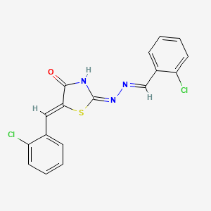 molecular formula C17H11Cl2N3OS B15014433 (2E,5Z)-5-(2-chlorobenzylidene)-2-[(2E)-(2-chlorobenzylidene)hydrazinylidene]-1,3-thiazolidin-4-one 