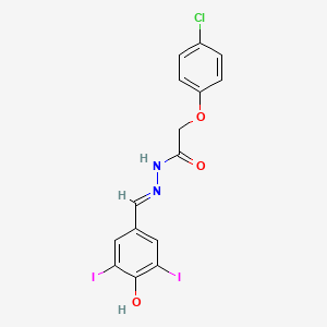 molecular formula C15H11ClI2N2O3 B15014477 2-(4-chlorophenoxy)-N'-[(E)-(4-hydroxy-3,5-diiodophenyl)methylidene]acetohydrazide 