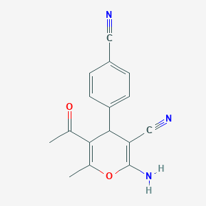 5-acetyl-2-amino-4-(4-cyanophenyl)-6-methyl-4H-pyran-3-carbonitrile