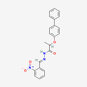 2-(biphenyl-4-yloxy)-N'-[(E)-(2-nitrophenyl)methylidene]propanehydrazide