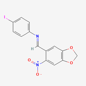 4-iodo-N-[(E)-(6-nitro-1,3-benzodioxol-5-yl)methylidene]aniline