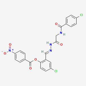 4-chloro-2-[((E)-2-{2-[(4-chlorobenzoyl)amino]acetyl}hydrazono)methyl]phenyl 4-nitrobenzoate