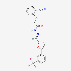 2-(2-cyanophenoxy)-N'-[(E)-{5-[3-(trifluoromethyl)phenyl]furan-2-yl}methylidene]acetohydrazide