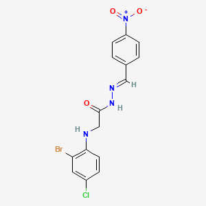 molecular formula C15H12BrClN4O3 B15014600 2-[(2-Bromo-4-chlorophenyl)amino]-N'-[(E)-(4-nitrophenyl)methylidene]acetohydrazide 