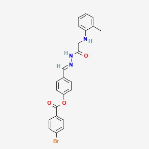 4-[(E)-({2-[(2-Methylphenyl)amino]acetamido}imino)methyl]phenyl 4-bromobenzoate