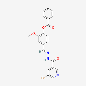 4-[(E)-{2-[(5-bromopyridin-3-yl)carbonyl]hydrazinylidene}methyl]-2-methoxyphenyl benzoate