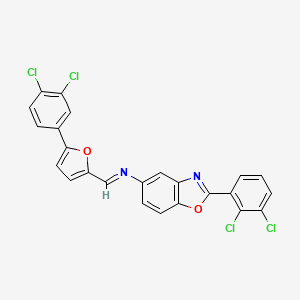 2-(2,3-dichlorophenyl)-N-{(E)-[5-(3,4-dichlorophenyl)furan-2-yl]methylidene}-1,3-benzoxazol-5-amine