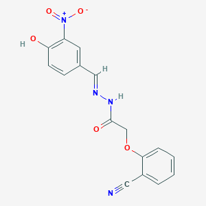 2-(2-Cyanophenoxy)-N'-[(E)-(4-hydroxy-3-nitrophenyl)methylidene]acetohydrazide