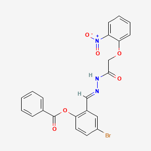 4-Bromo-2-(2-((2-nitrophenoxy)acetyl)carbohydrazonoyl)phenyl benzoate