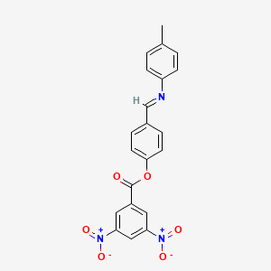 molecular formula C21H15N3O6 B15014693 4-[(E)-[(4-Methylphenyl)imino]methyl]phenyl 3,5-dinitrobenzoate 