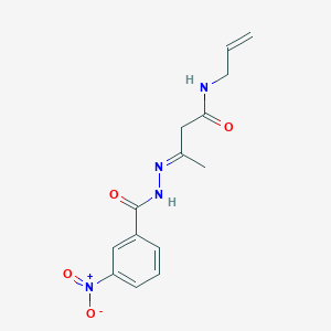 (3E)-3-{2-[(3-nitrophenyl)carbonyl]hydrazinylidene}-N-(prop-2-en-1-yl)butanamide