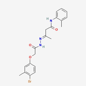 (3E)-3-{2-[(4-bromo-3-methylphenoxy)acetyl]hydrazinylidene}-N-(2-methylphenyl)butanamide