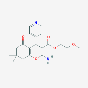 2-methoxyethyl 2-amino-7,7-dimethyl-5-oxo-4-(pyridin-4-yl)-5,6,7,8-tetrahydro-4H-chromene-3-carboxylate