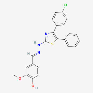 4-[(E)-{2-[4-(4-chlorophenyl)-5-phenyl-1,3-thiazol-2-yl]hydrazinylidene}methyl]-2-methoxyphenol