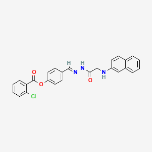 4-[(E)-({2-[(Naphthalen-2-YL)amino]acetamido}imino)methyl]phenyl 2-chlorobenzoate