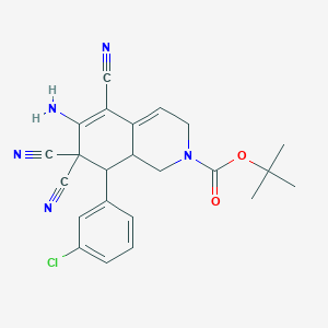 tert-butyl 6-amino-8-(3-chlorophenyl)-5,7,7-tricyano-3,7,8,8a-tetrahydroisoquinoline-2(1H)-carboxylate