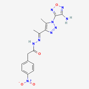 N'-[(1E)-1-[1-(4-Amino-1,2,5-oxadiazol-3-YL)-5-methyl-1H-1,2,3-triazol-4-YL]ethylidene]-2-(4-nitrophenyl)acetohydrazide