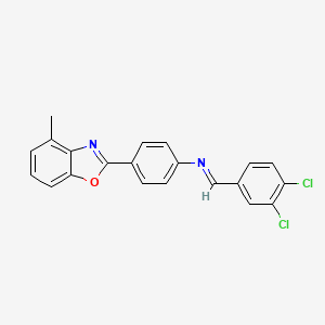 molecular formula C21H14Cl2N2O B15014806 N-[(E)-(3,4-dichlorophenyl)methylidene]-4-(4-methyl-1,3-benzoxazol-2-yl)aniline 