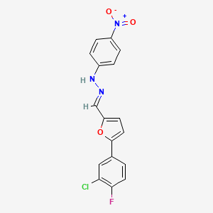 (1E)-1-{[5-(3-chloro-4-fluorophenyl)furan-2-yl]methylidene}-2-(4-nitrophenyl)hydrazine