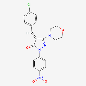 (4E)-4-(4-chlorobenzylidene)-5-(morpholin-4-yl)-2-(4-nitrophenyl)-2,4-dihydro-3H-pyrazol-3-one