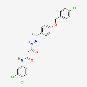 3-[(2E)-2-{4-[(4-chlorobenzyl)oxy]benzylidene}hydrazinyl]-N-(3,4-dichlorophenyl)-3-oxopropanamide