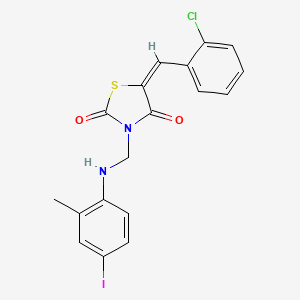 (5E)-5-(2-chlorobenzylidene)-3-{[(4-iodo-2-methylphenyl)amino]methyl}-1,3-thiazolidine-2,4-dione