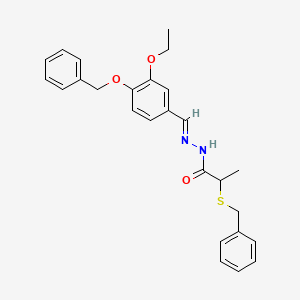 N'-[(E)-[4-(Benzyloxy)-3-ethoxyphenyl]methylidene]-2-(benzylsulfanyl)propanehydrazide