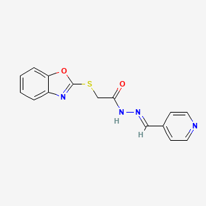 2-(1,3-benzoxazol-2-ylsulfanyl)-N'-[(E)-pyridin-4-ylmethylidene]acetohydrazide