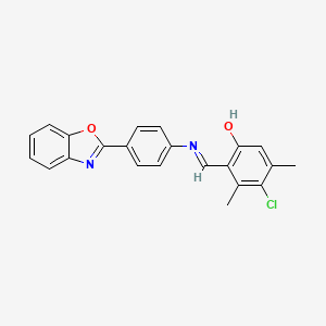 molecular formula C22H17ClN2O2 B15015016 2-[(E)-{[4-(1,3-benzoxazol-2-yl)phenyl]imino}methyl]-4-chloro-3,5-dimethylphenol 