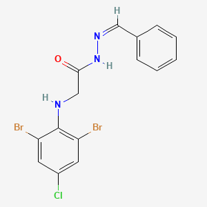 2-[(2,6-Dibromo-4-chlorophenyl)amino]-N'-[(Z)-phenylmethylidene]acetohydrazide