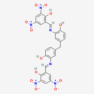 2,2'-{methanediylbis[(6-hydroxybenzene-3,1-diyl)nitrilo(E)methylylidene]}bis(4,6-dinitrophenol)