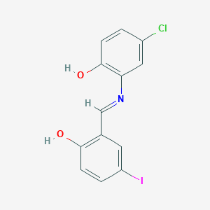 4-chloro-2-{[(E)-(2-hydroxy-5-iodophenyl)methylidene]amino}phenol