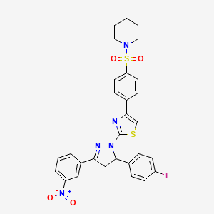 1-[(4-{2-[5-(4-fluorophenyl)-3-(3-nitrophenyl)-4,5-dihydro-1H-pyrazol-1-yl]-1,3-thiazol-4-yl}phenyl)sulfonyl]piperidine