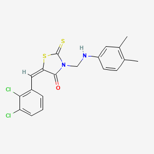 (5E)-5-(2,3-dichlorobenzylidene)-3-{[(3,4-dimethylphenyl)amino]methyl}-2-thioxo-1,3-thiazolidin-4-one