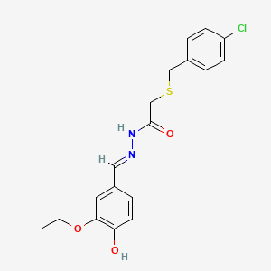 2-[(4-chlorobenzyl)sulfanyl]-N'-[(E)-(3-ethoxy-4-hydroxyphenyl)methylidene]acetohydrazide