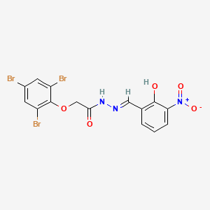 molecular formula C15H10Br3N3O5 B15015234 N'-[(E)-(2-hydroxy-3-nitrophenyl)methylidene]-2-(2,4,6-tribromophenoxy)acetohydrazide 