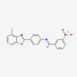 molecular formula C21H15N3O3 B15015285 4-(4-methyl-1,3-benzoxazol-2-yl)-N-[(E)-(3-nitrophenyl)methylidene]aniline 