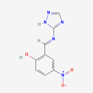 molecular formula C9H7N5O3 B15015316 4-Nitro-2-[(E)-(1H-1,2,4-triazol-3-ylimino)methyl]phenol 