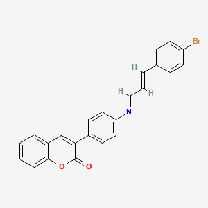 3-(4-{[(1E,2E)-3-(4-bromophenyl)prop-2-en-1-ylidene]amino}phenyl)-2H-chromen-2-one