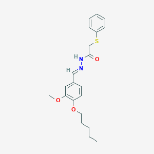 N'-[(E)-[3-Methoxy-4-(pentyloxy)phenyl]methylidene]-2-(phenylsulfanyl)acetohydrazide