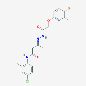 (3E)-3-{2-[(4-bromo-3-methylphenoxy)acetyl]hydrazinylidene}-N-(4-chloro-2-methylphenyl)butanamide