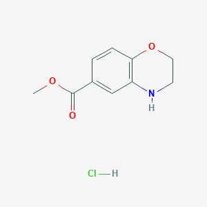 molecular formula C10H12ClNO3 B1501545 Methyl 3,4-dihydro-2H-benzo[b][1,4]oxazine-6-carboxylate hydrochloride CAS No. 648449-54-1