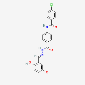 4-chloro-N-(4-{[(2E)-2-(2-hydroxy-5-methoxybenzylidene)hydrazinyl]carbonyl}phenyl)benzamide